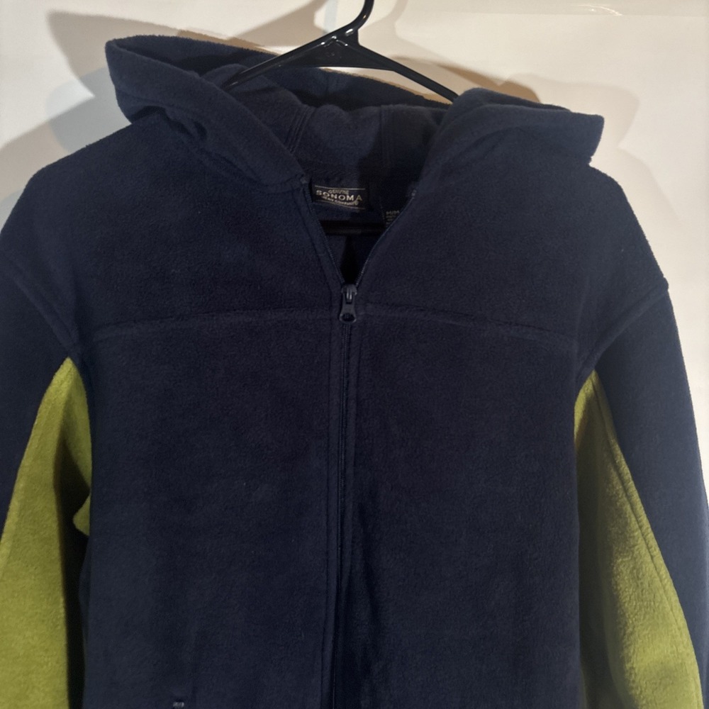 Men's M Sonoma Goods For Life® Fleece Full-Zip Hoodie sweatshirt Navy Blue NWOT - Picture 2 of 10